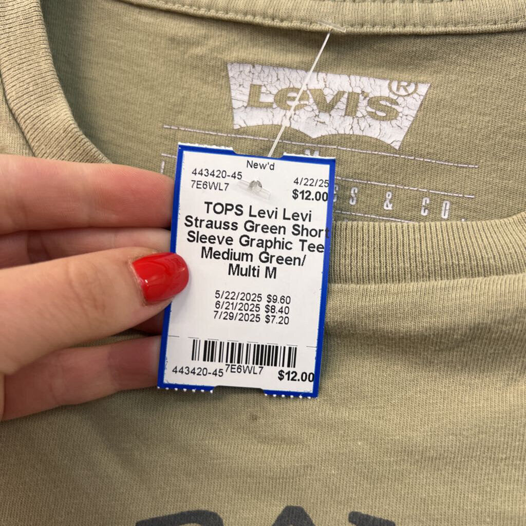 Levi Strauss Green Short Sleeve Graphic Tee Medium