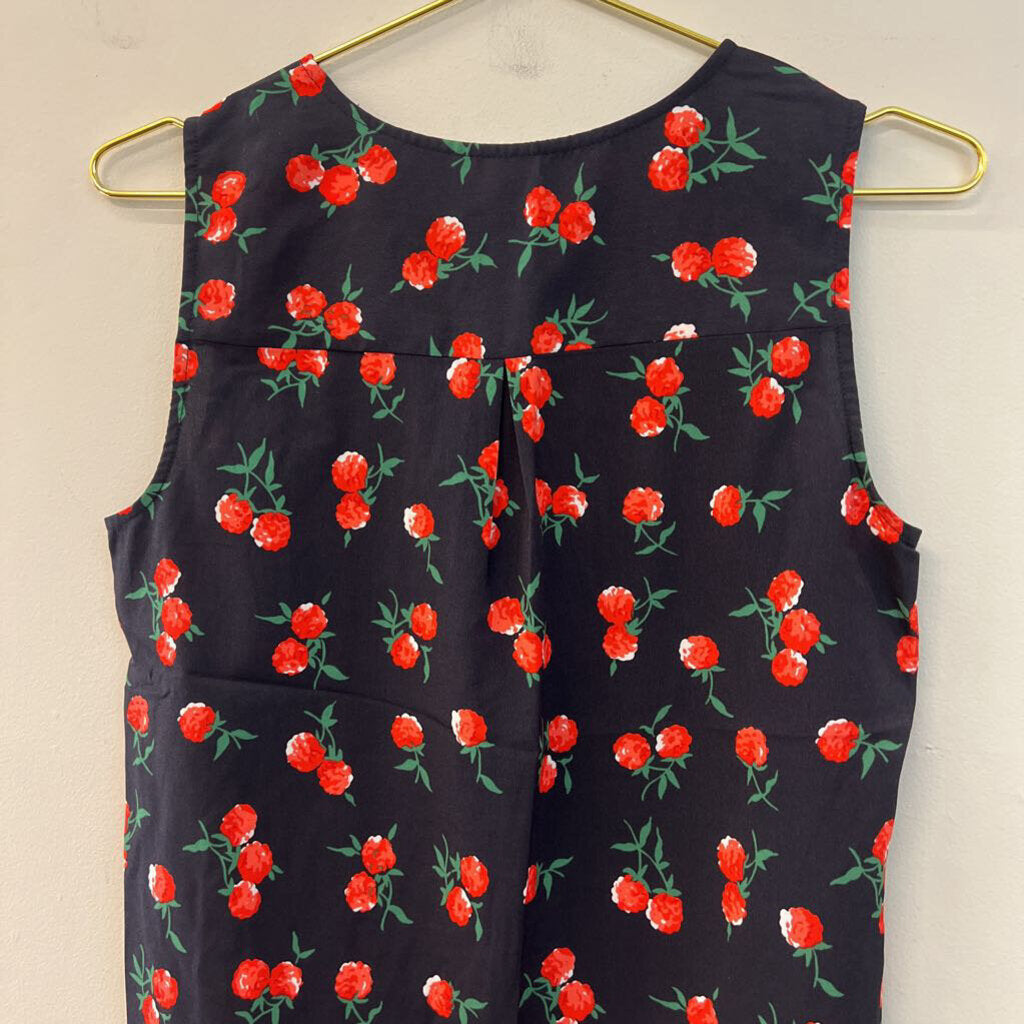 Talbots Navy/ Red Print Tank Top Small Petite