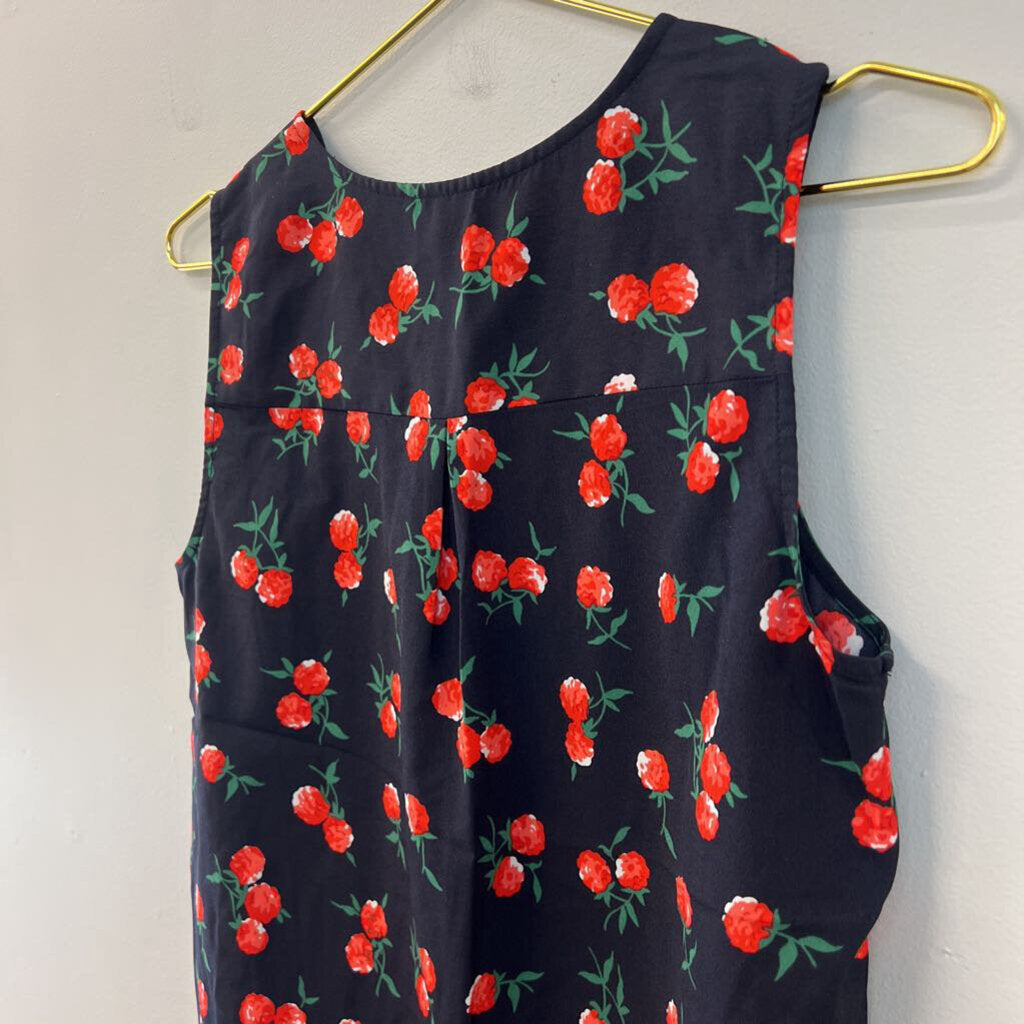 Talbots Navy/ Red Print Tank Top Small Petite