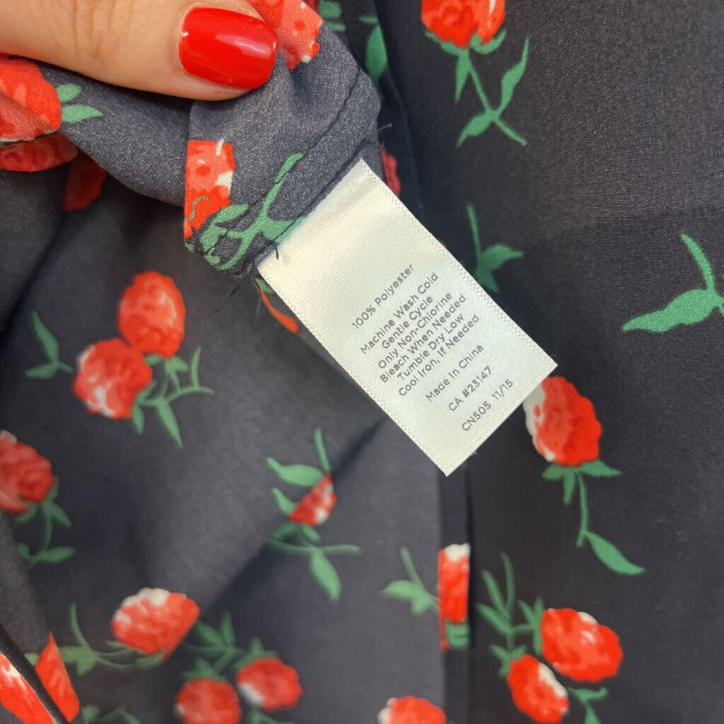 Talbots Navy/ Red Print Tank Top Small Petite
