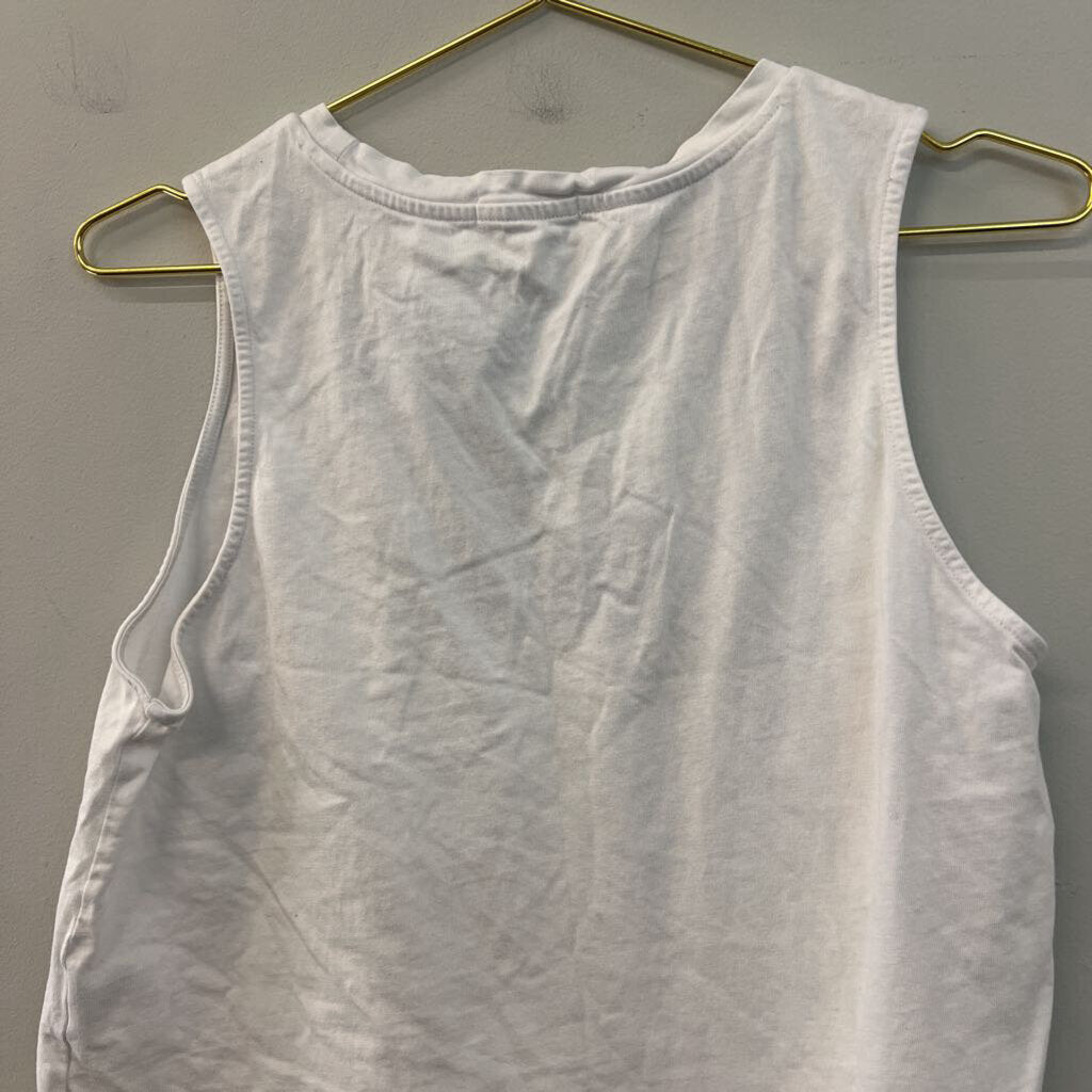 Sports Girl White/ Black Cropped Tank Top Medium
