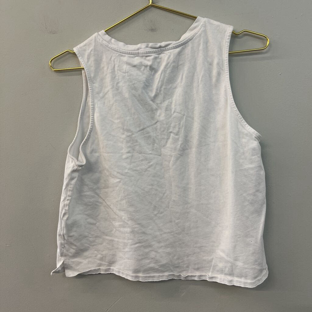 Sports Girl White/ Black Cropped Tank Top Medium