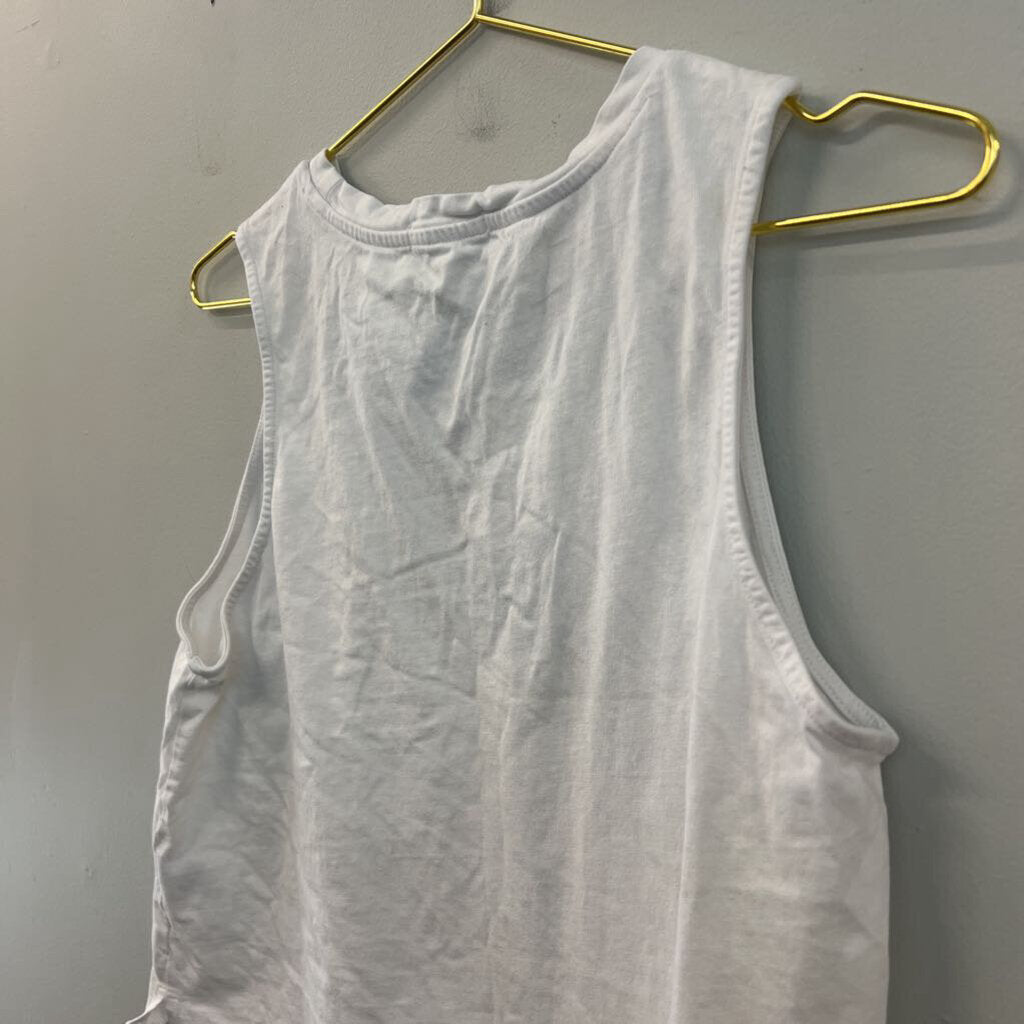 Sports Girl White/ Black Cropped Tank Top Medium