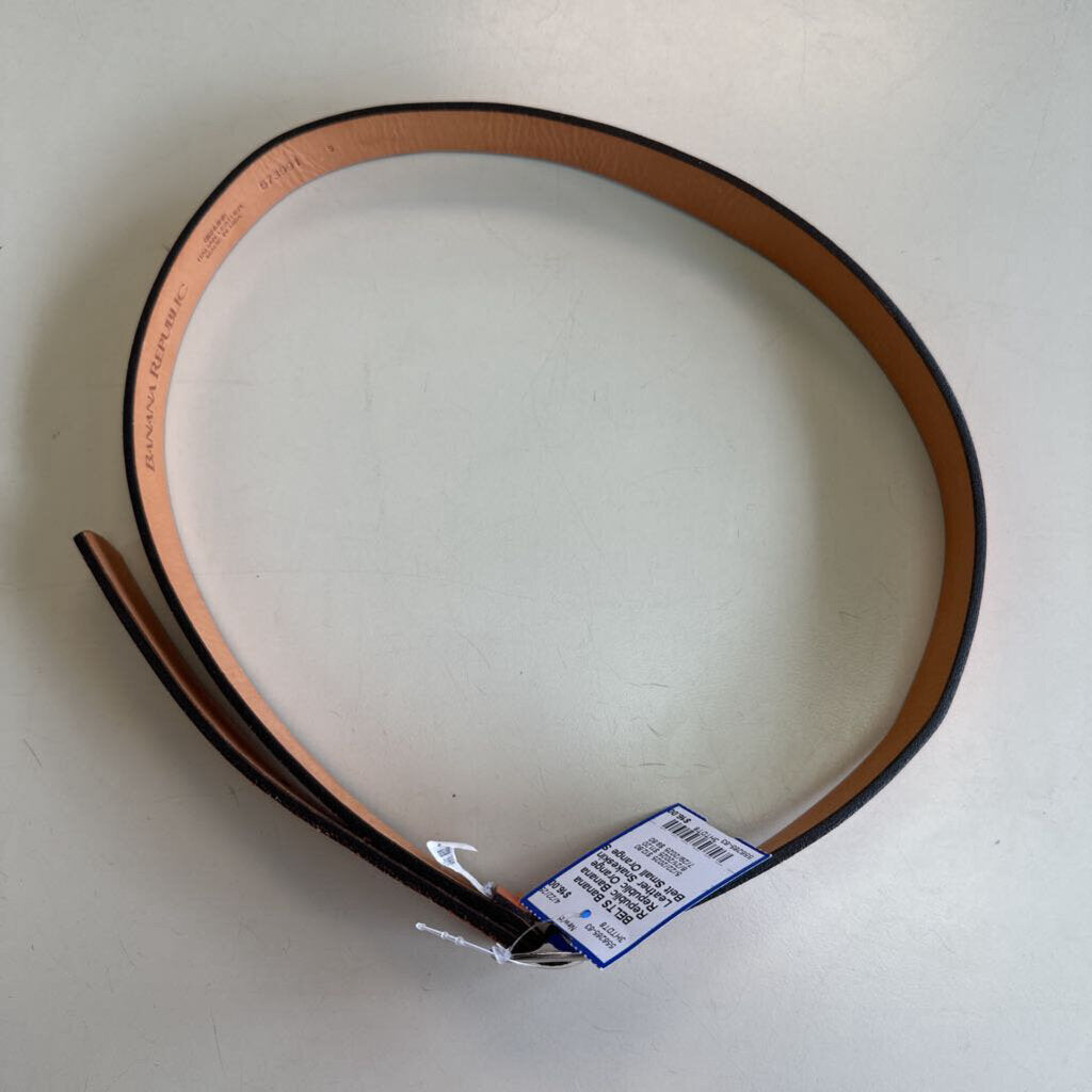Banana Republic Orange Leather Snakeskin Belt Small