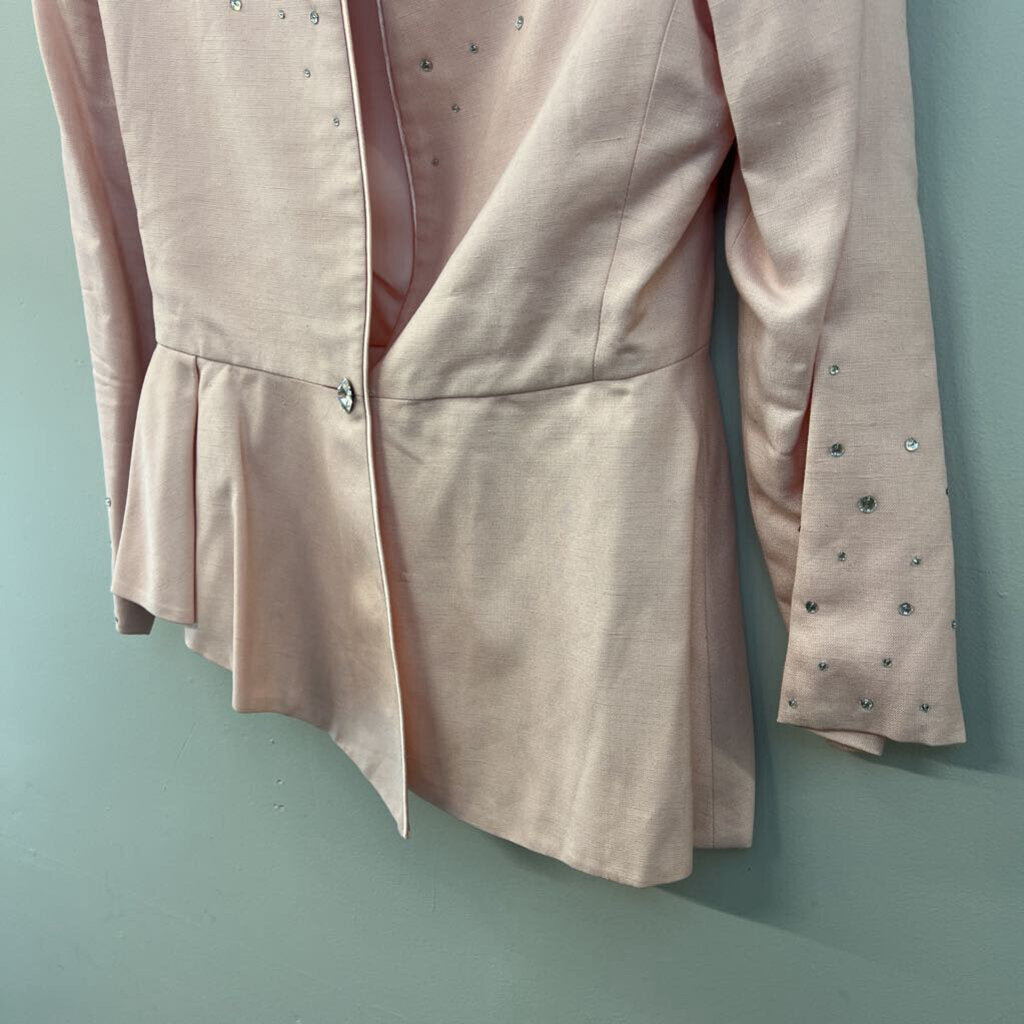 Vintage Nolan Miller Pink Rhinestone Detail Blazer Jacket 12
