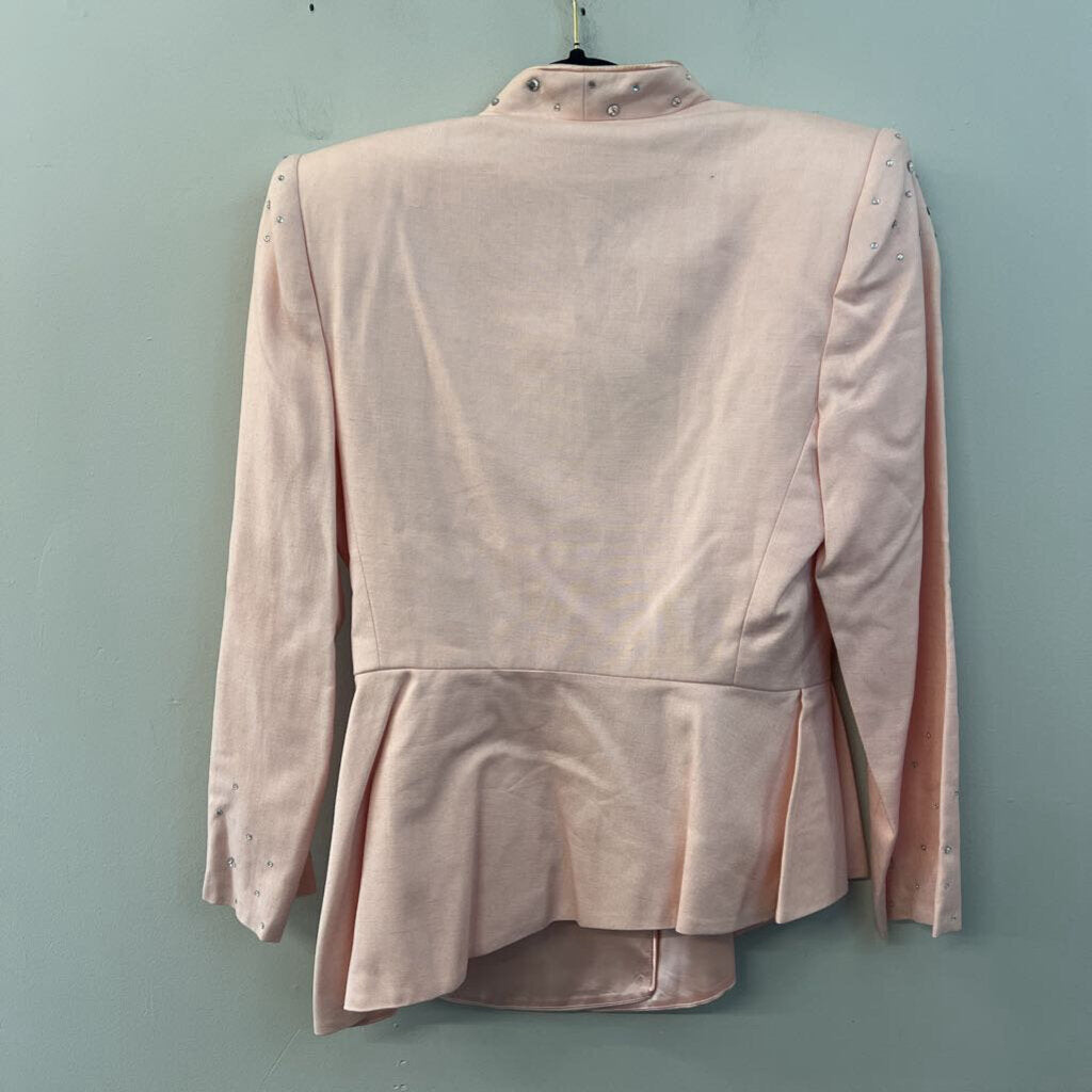 Vintage Nolan Miller Pink Rhinestone Detail Blazer Jacket 12