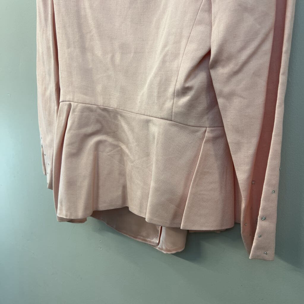 Vintage Nolan Miller Pink Rhinestone Detail Blazer Jacket 12