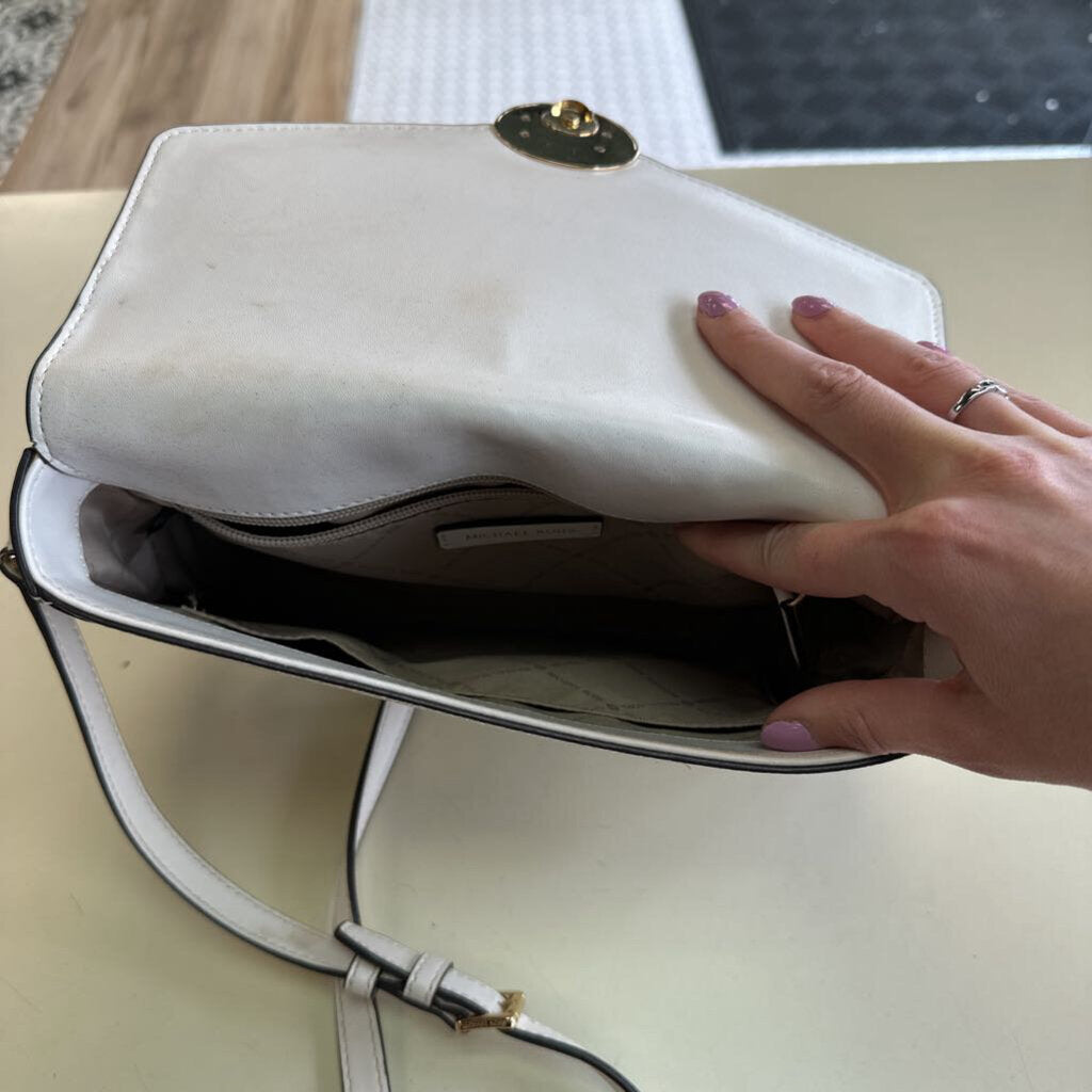 Michael Kors Cream Pebbled Leather Jessie Crossbody Purse