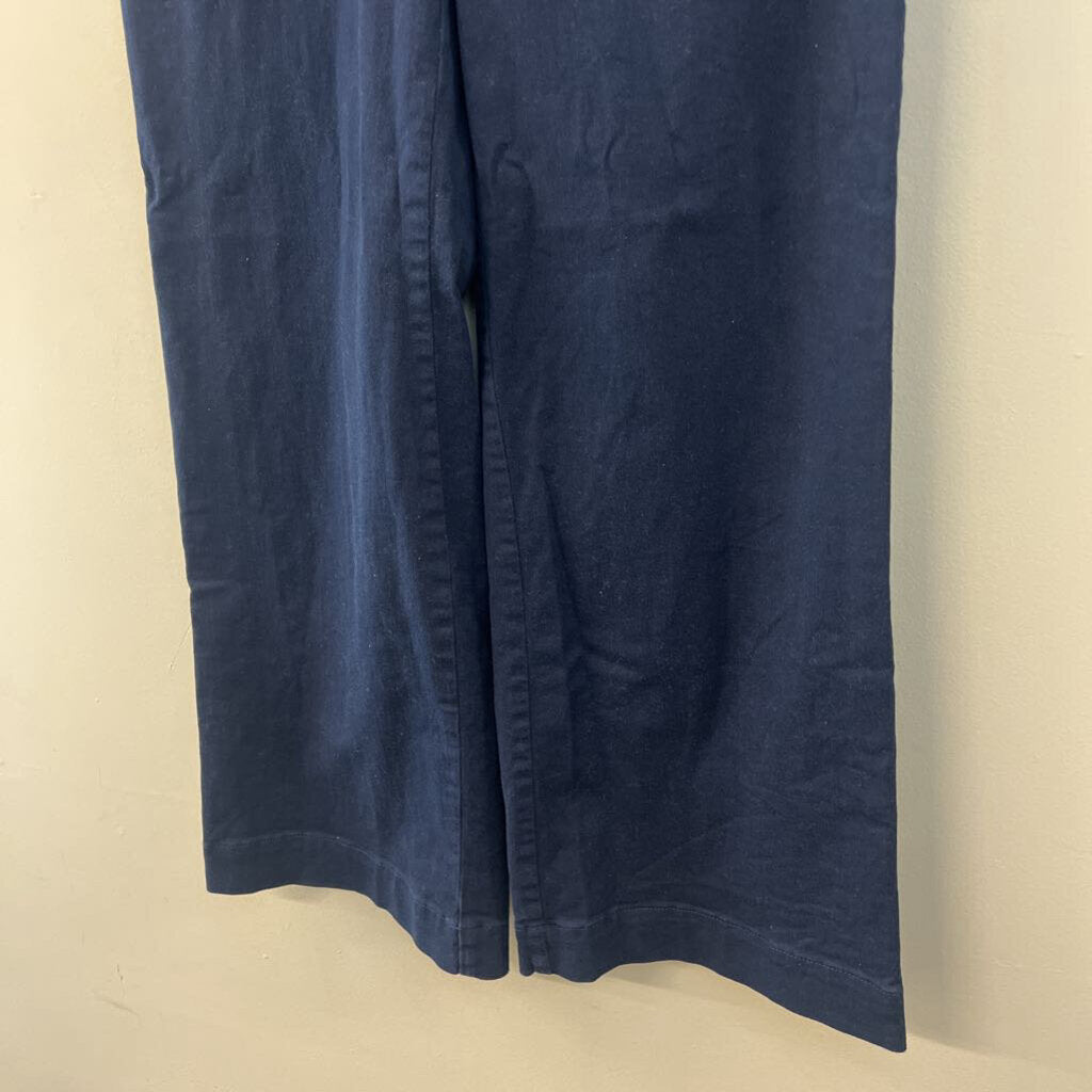 Loft Navy Blue The Palmer Wide Leg Denim Trouser Pants 4