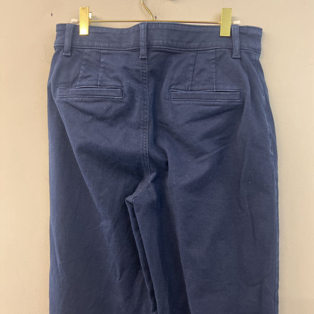 Loft Navy Blue The Palmer Wide Leg Denim Trouser Pants 4