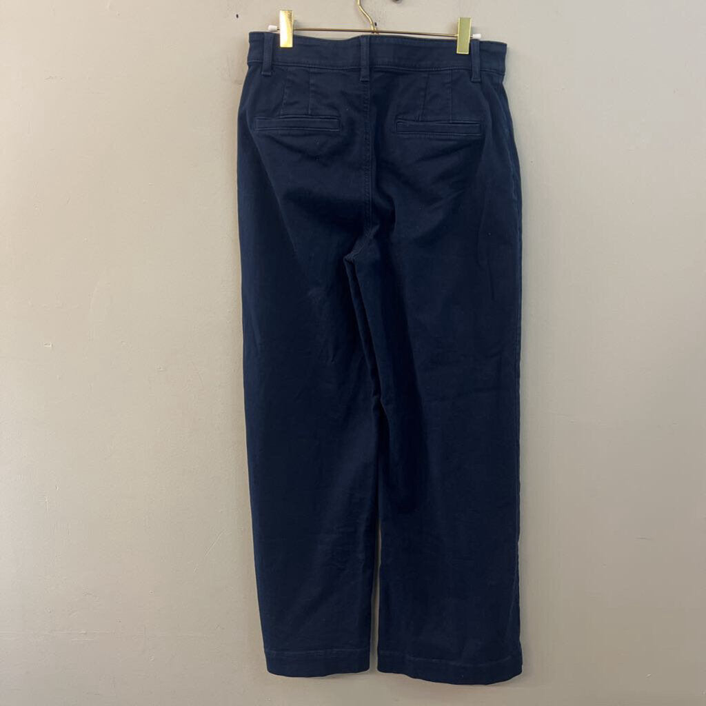Loft Navy Blue The Palmer Wide Leg Denim Trouser Pants 4