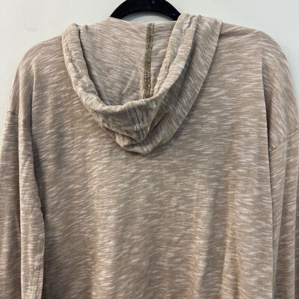 Lisa Todd Brown/ Lime Green Long Sleeve Hooded Pullover Small