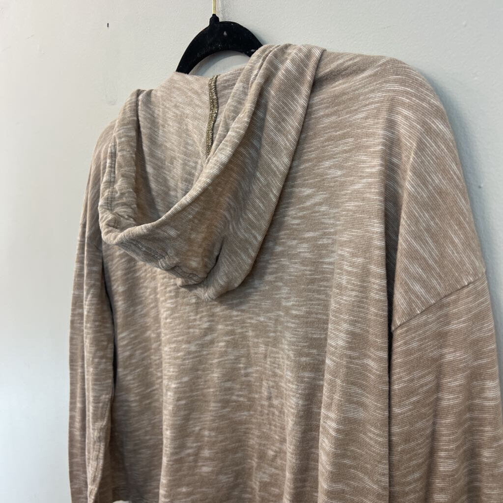 Lisa Todd Brown/ Lime Green Long Sleeve Hooded Pullover Small