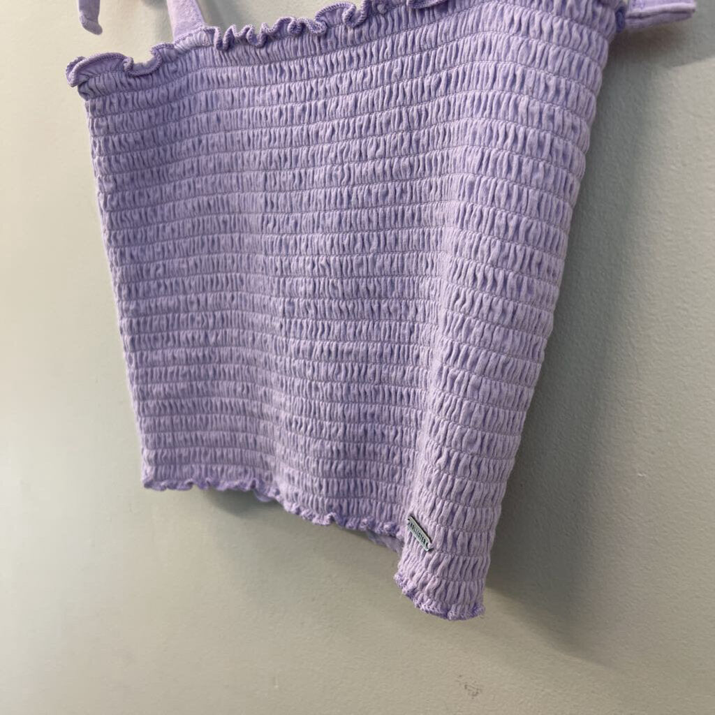 Hollister Purple Smocked Cropped Tank Top Small