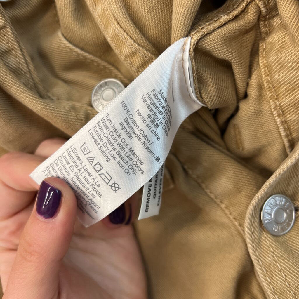 Madewell Brown Denim Short Sleeve Button Front Romper Medium