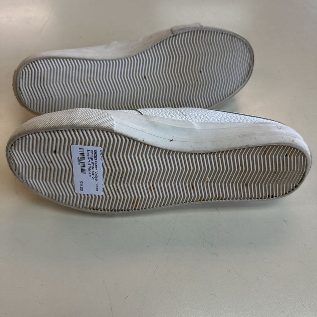 Crown Vintage White Slip On Sneakers 9