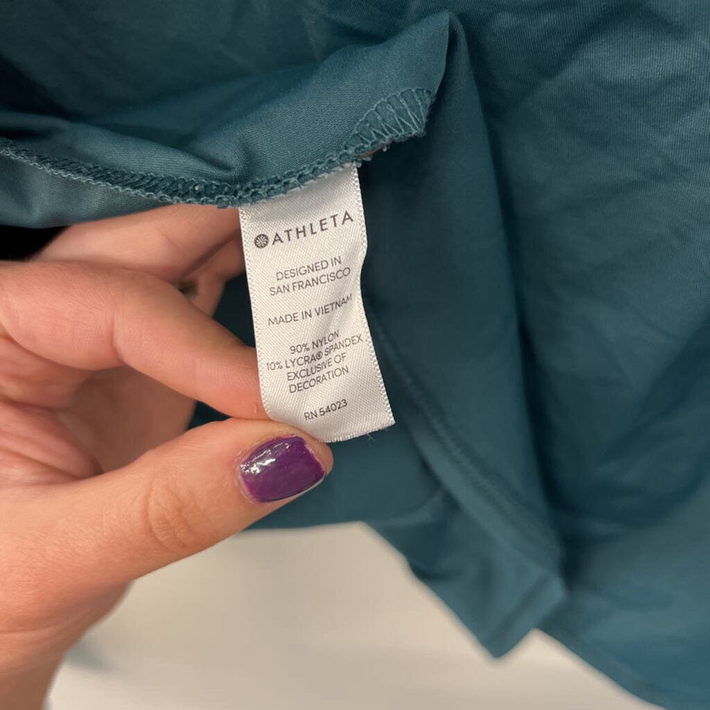 Athleta Teal Long Sleeve Athletic Top Small