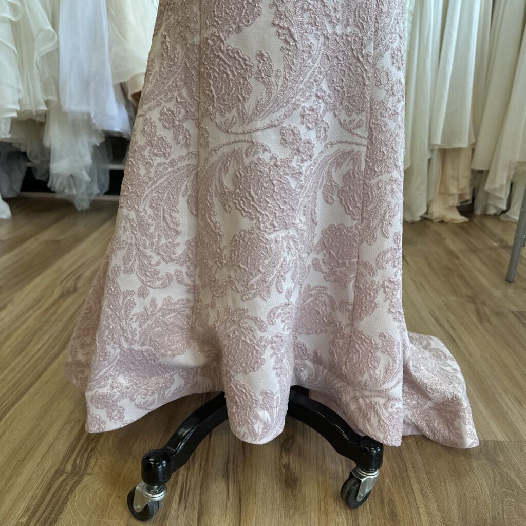 Feriani Strapless Shimmer Brocade Long Dress 14