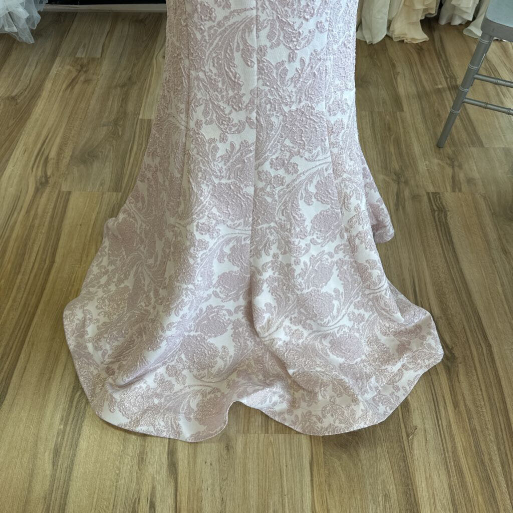 Feriani Strapless Shimmer Brocade Long Dress 14