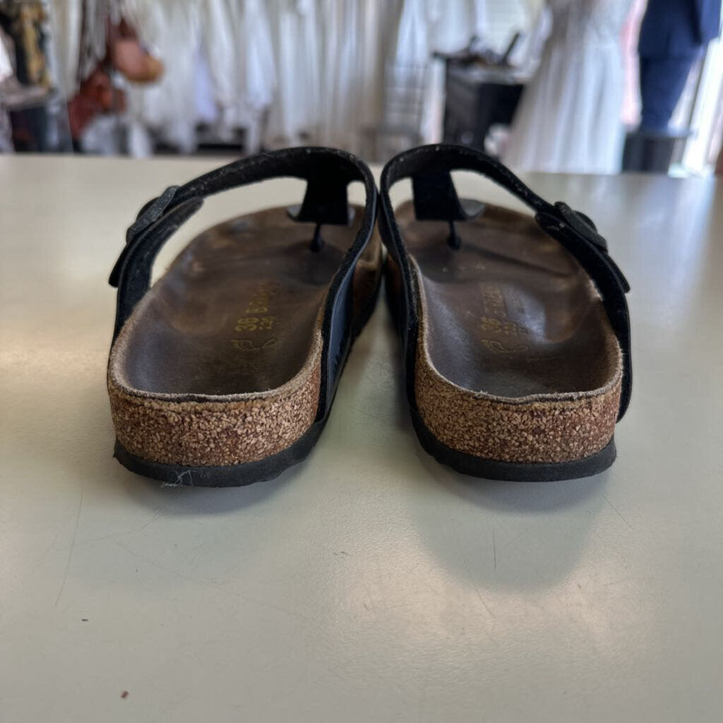Birkenstock Grey Leather Strap Sandals 36