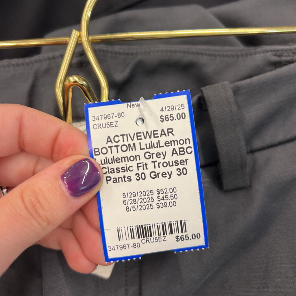 Lululemon Grey ABC Classic Fit Trouser Pants 30