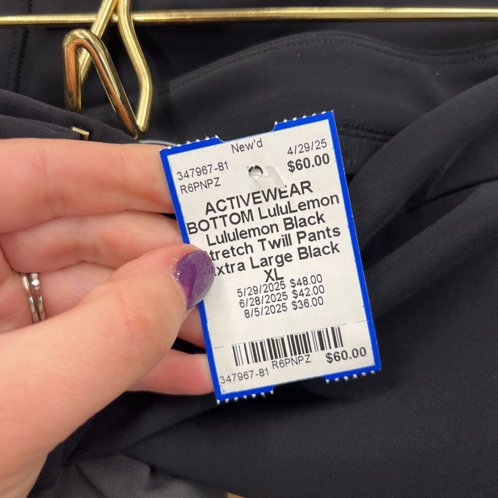 Lululemon Black Stretch Twill Pants Extra Large