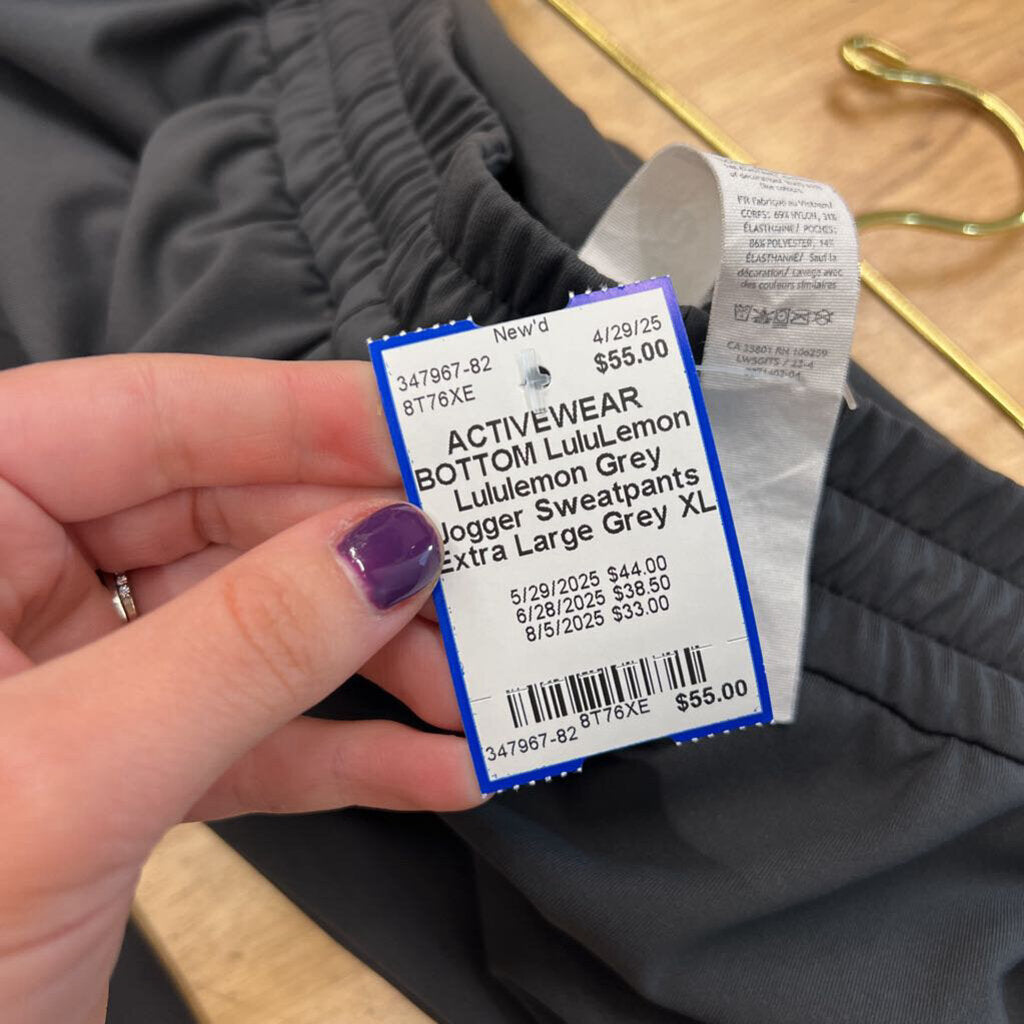 Lululemon Grey Jogger Sweatpants Extra Large