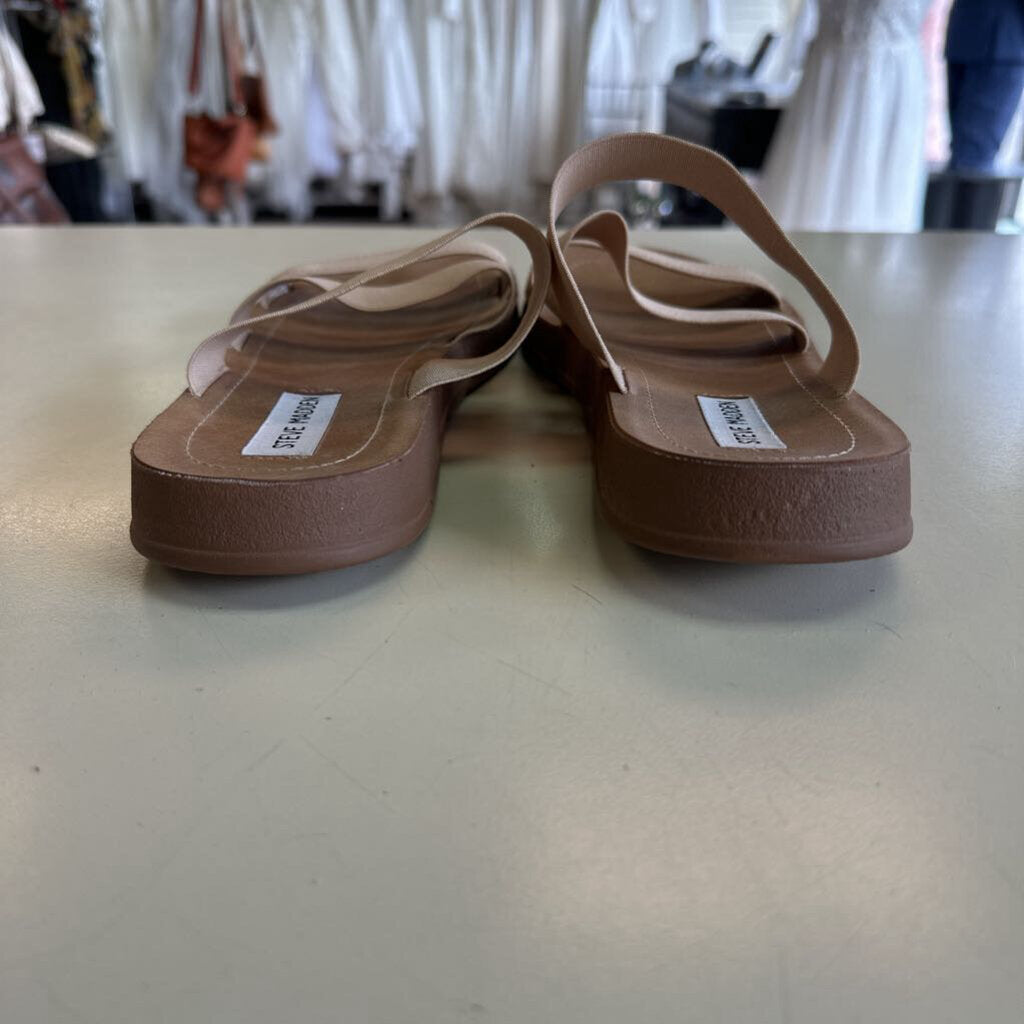 Steve Madden Beige Triple Strap Sandals 10