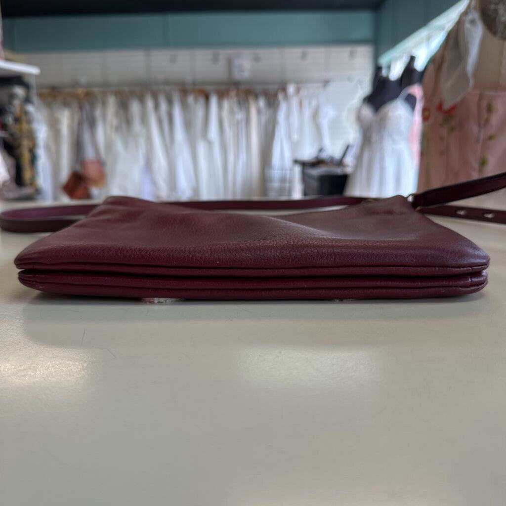 Fossil Burgundy/ Multi Dot Detail Crossbody Purse