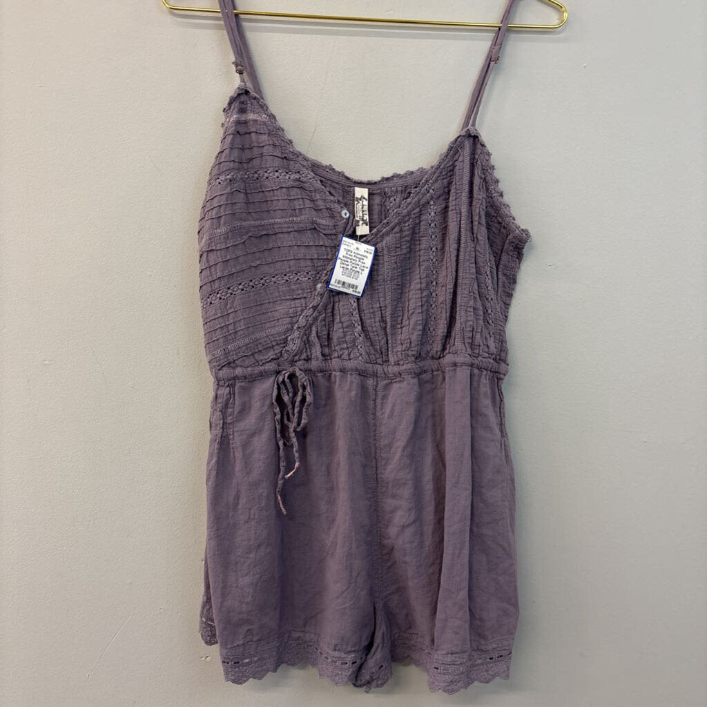 Intimately Free People Purple Lace Detail Tank Top Large