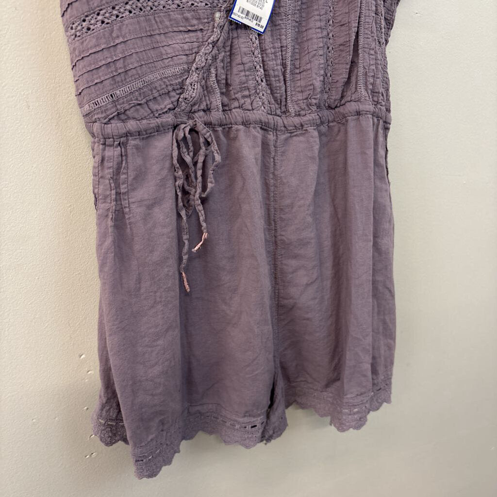 Intimately Free People Purple Lace Detail Tank Top Large