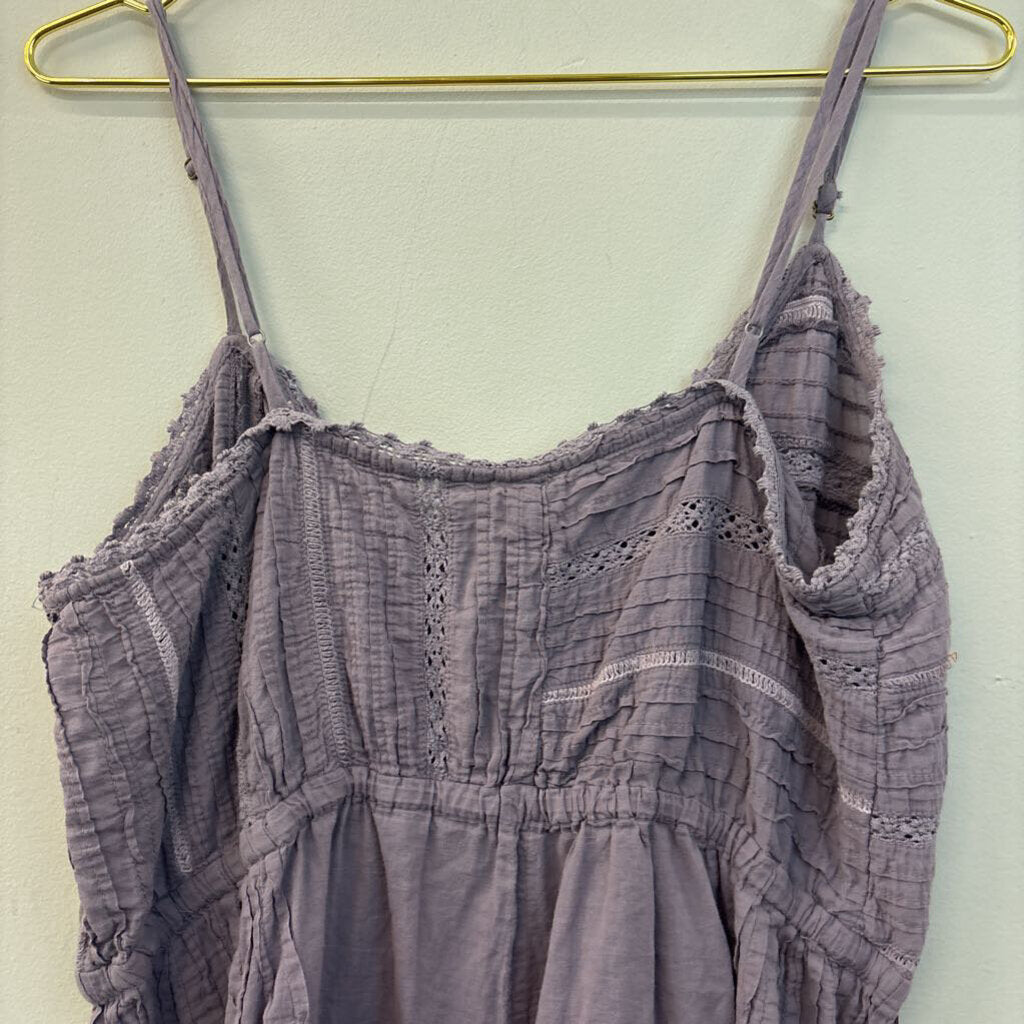 Intimately Free People Purple Lace Detail Tank Top Large