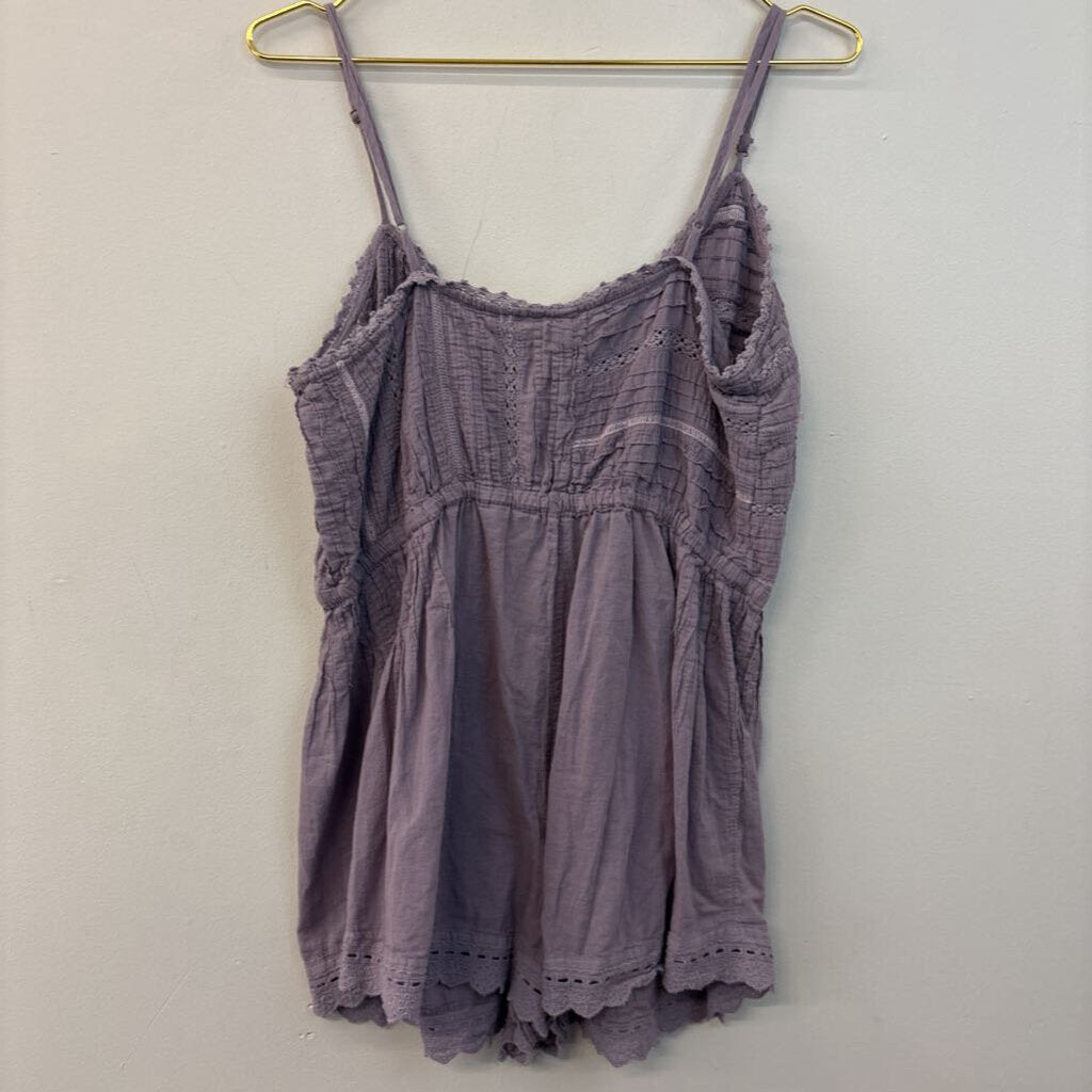 Intimately Free People Purple Lace Detail Tank Top Large