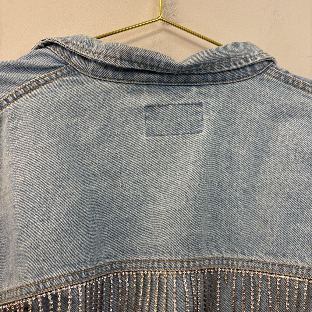 We The Free Light Comet Fringe Jean Jacket Medium