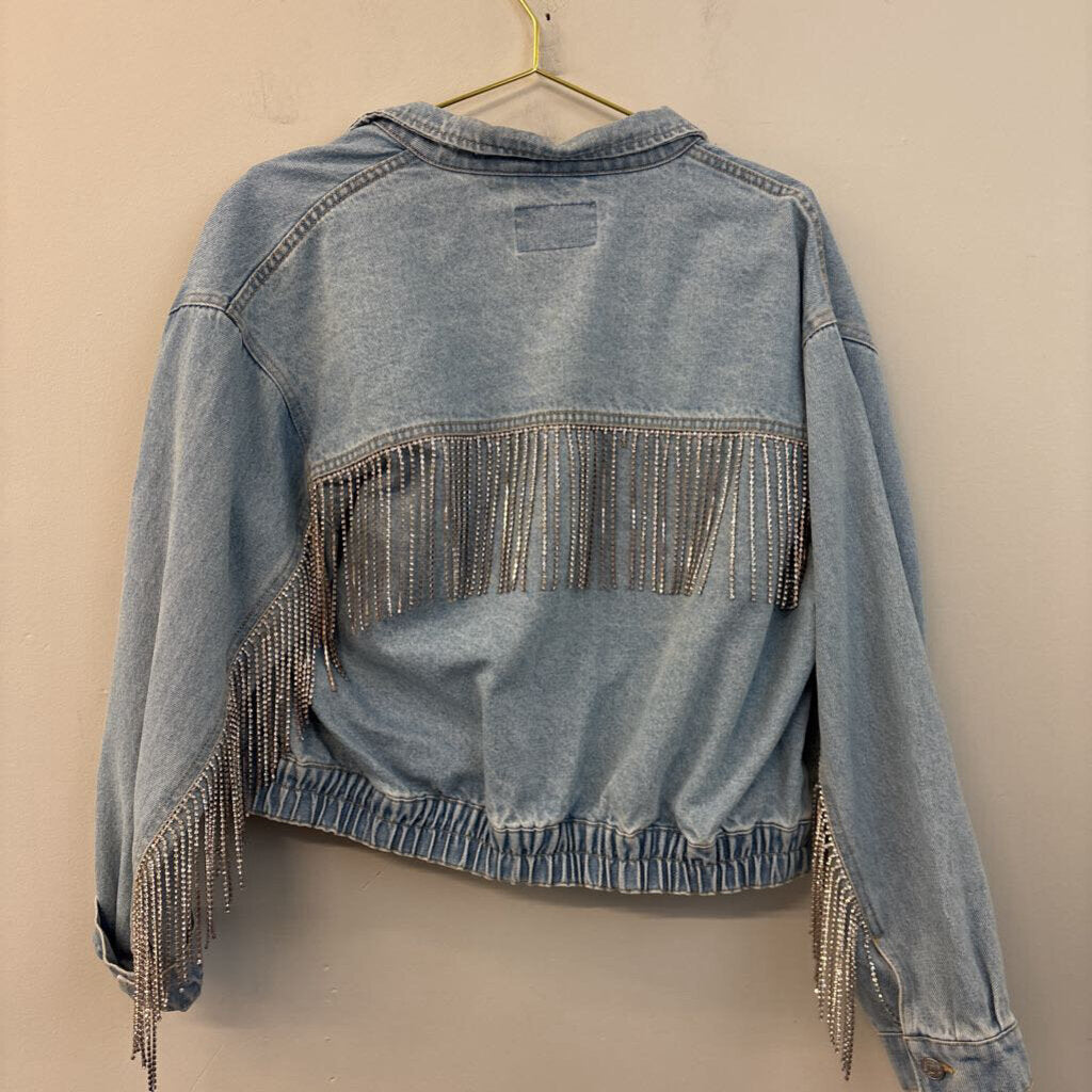 We The Free Light Comet Fringe Jean Jacket Medium