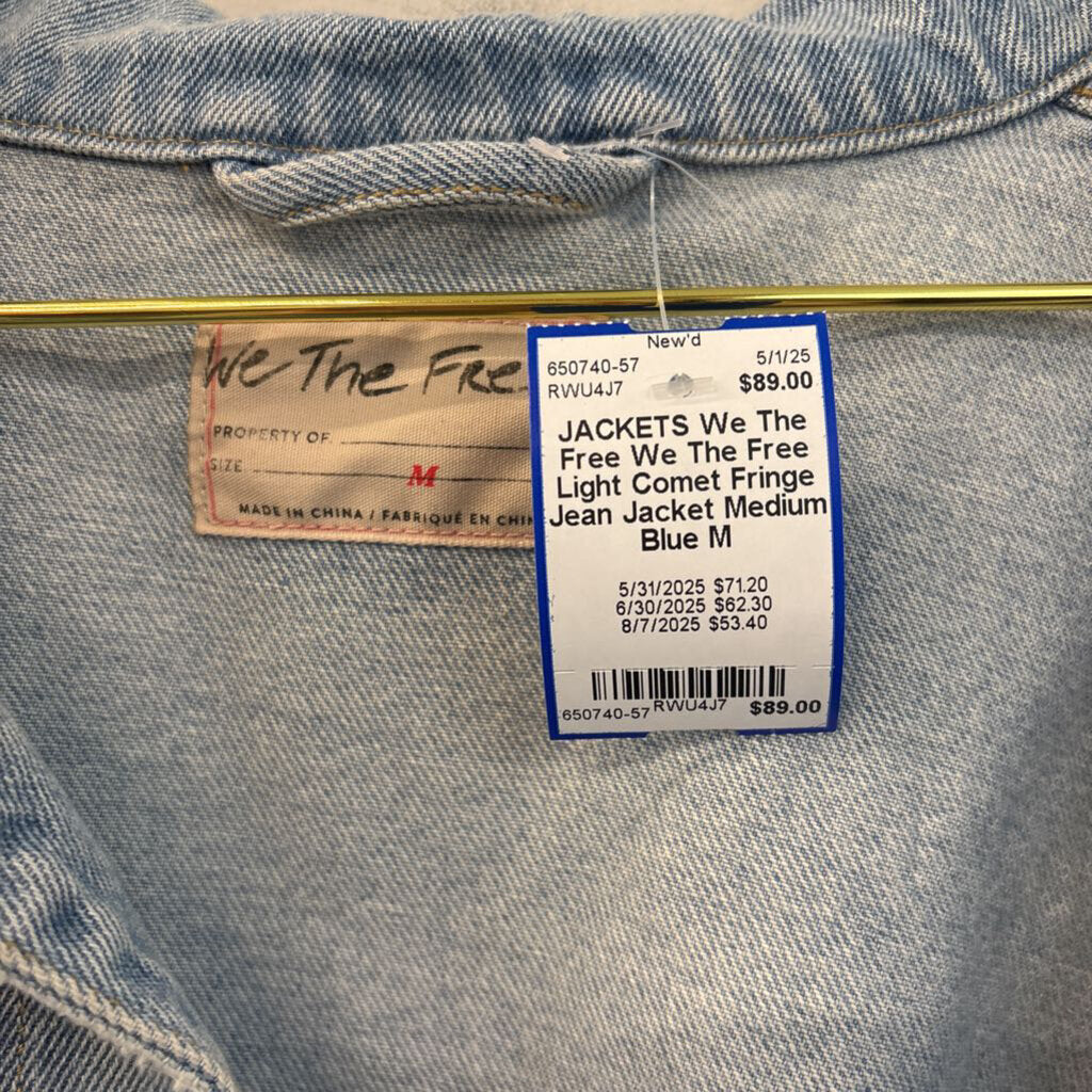 We The Free Light Comet Fringe Jean Jacket Medium