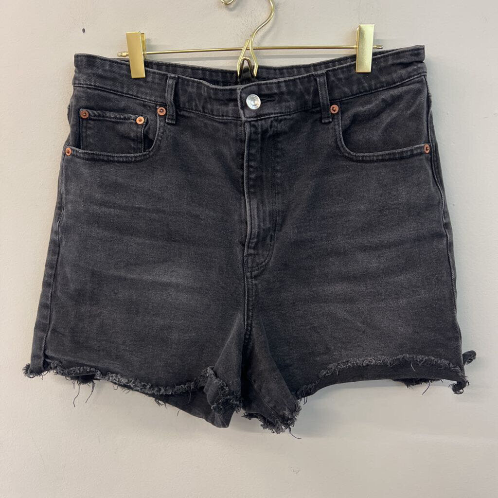 American Eagle Black High Waisted Denim Shorts 14
