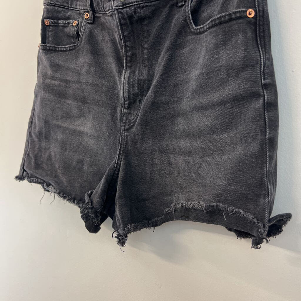 American Eagle Black High Waisted Denim Shorts 14