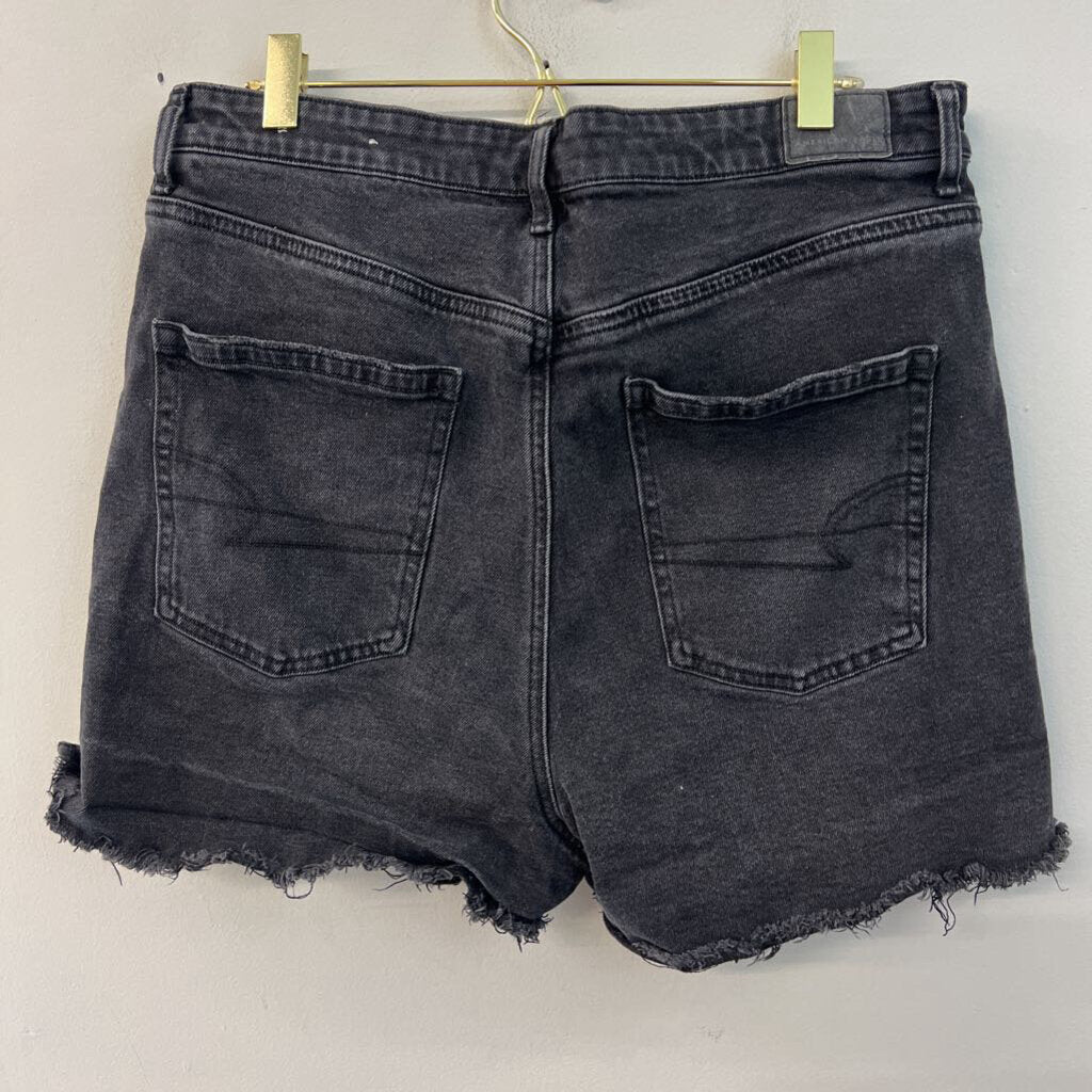 American Eagle Black High Waisted Denim Shorts 14