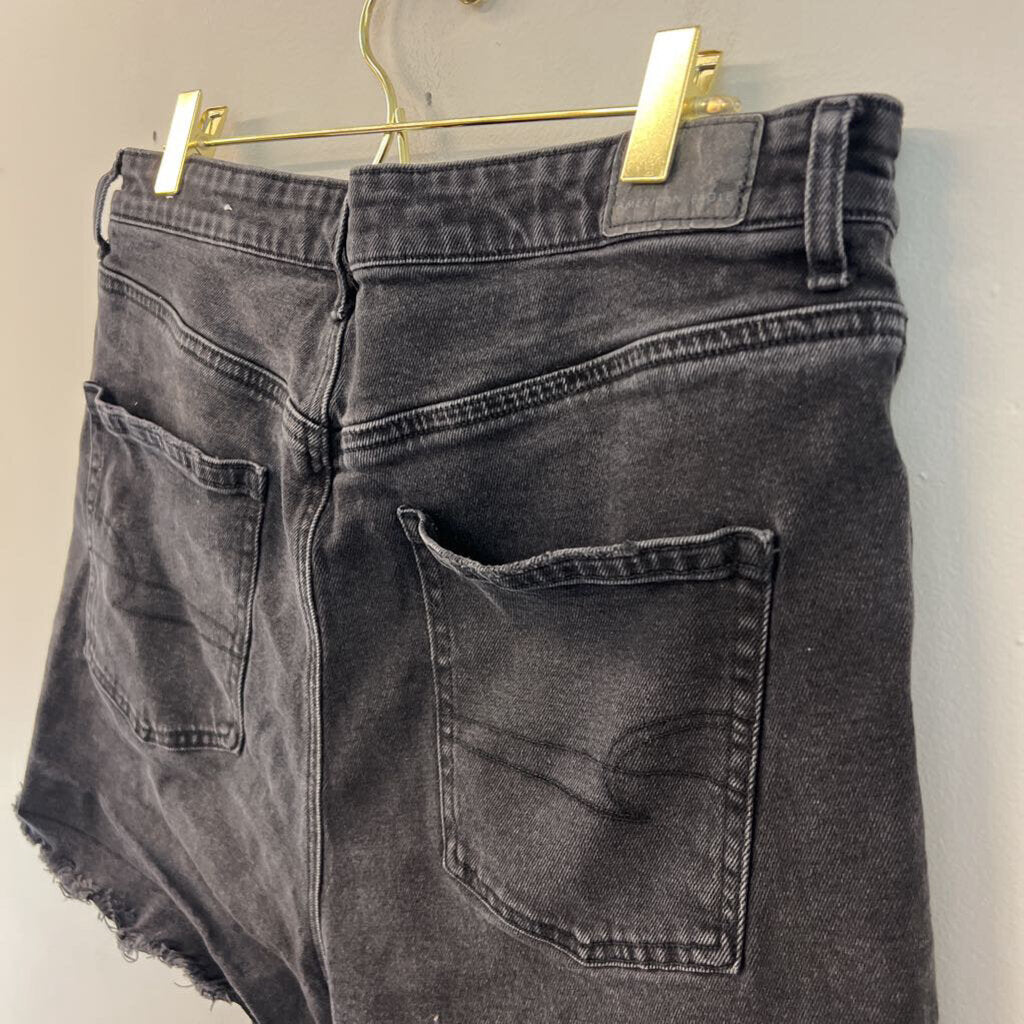 American Eagle Black High Waisted Denim Shorts 14