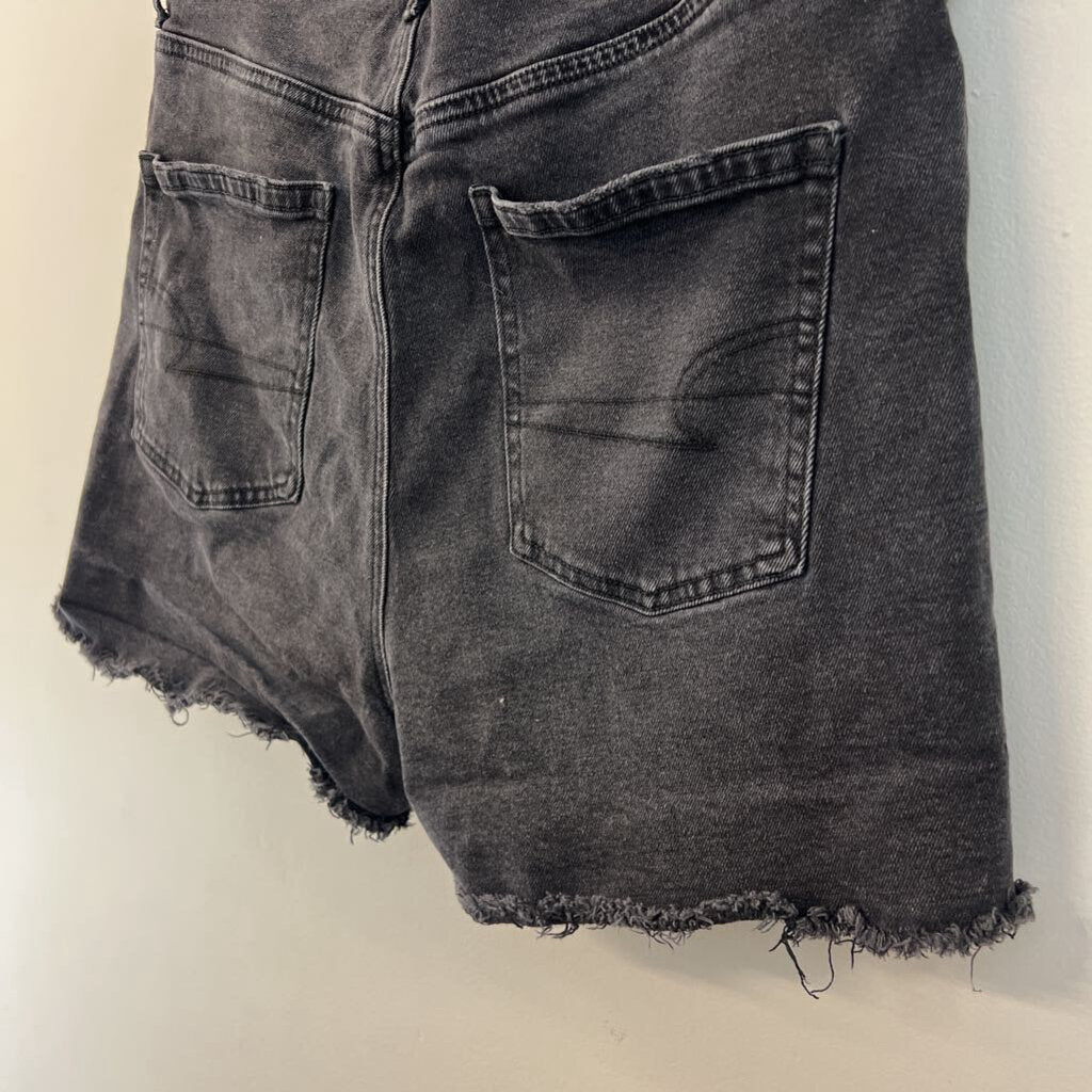 American Eagle Black High Waisted Denim Shorts 14