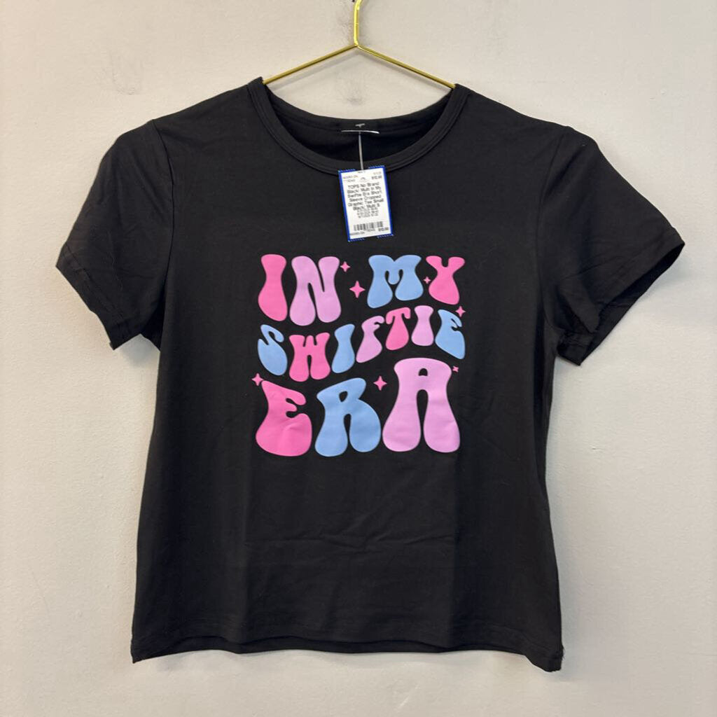 Black/ Multi In My Swiftie Era Short Sleeve Cropped Graphic Tee Small