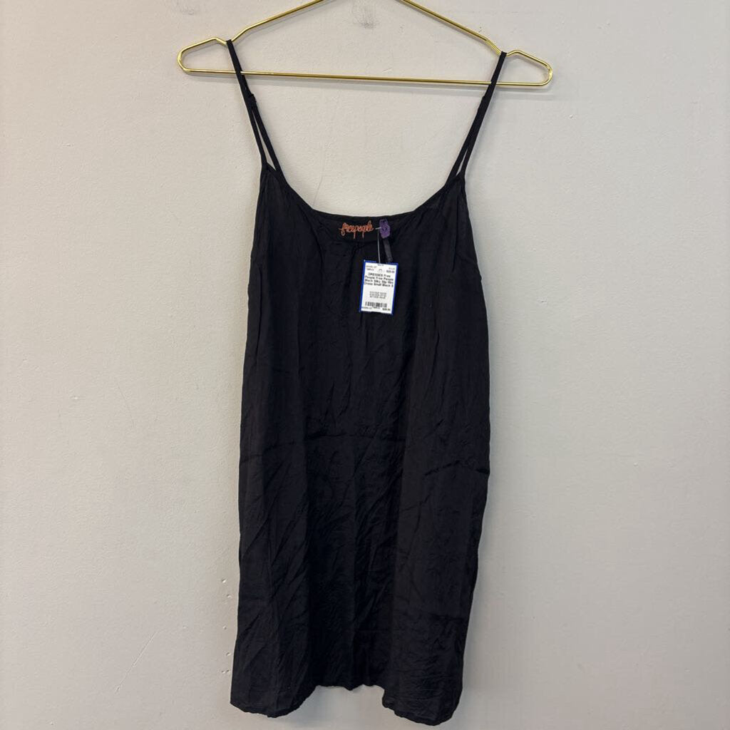 Free People Black Silky Slip Mini Dress Small
