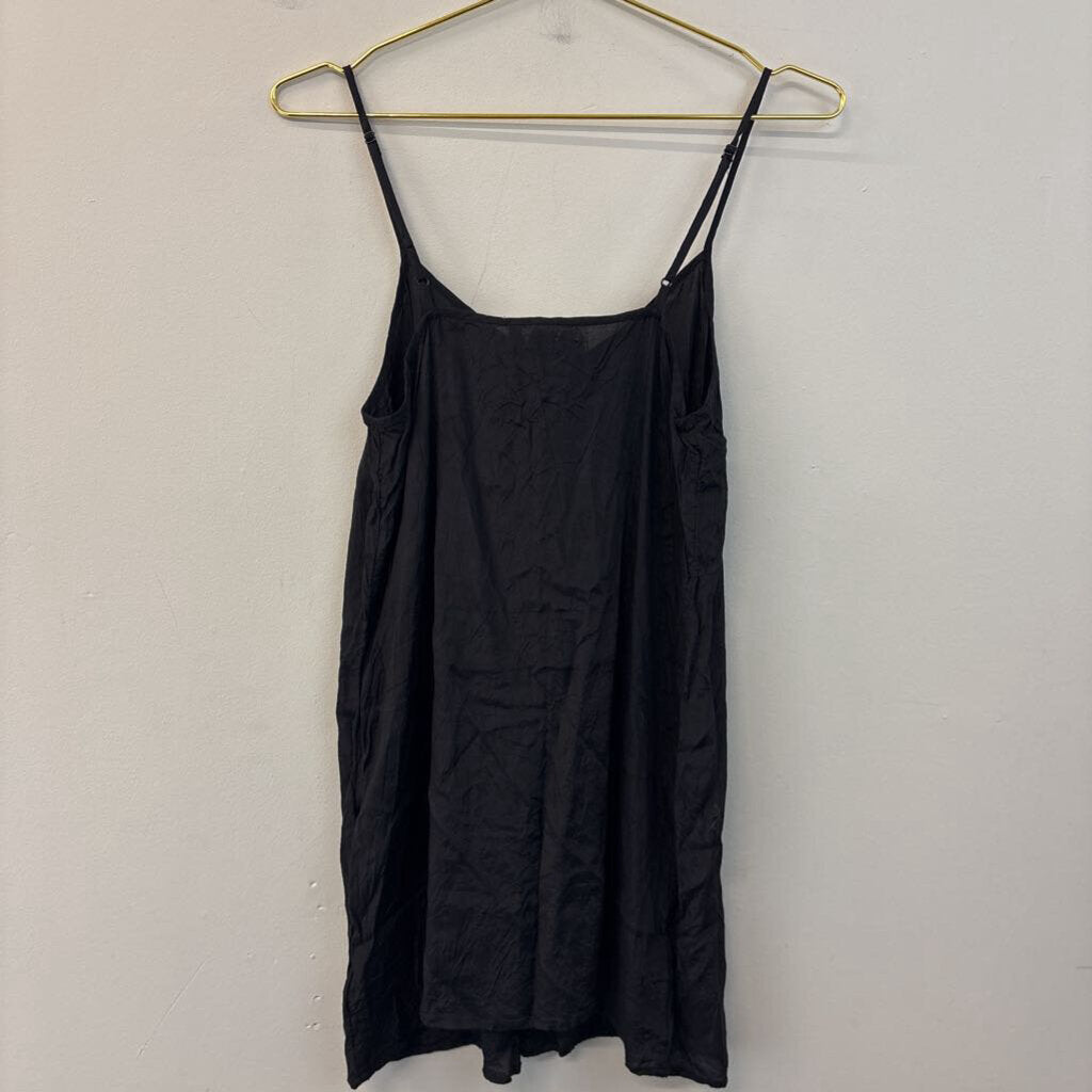 Free People Black Silky Slip Mini Dress Small
