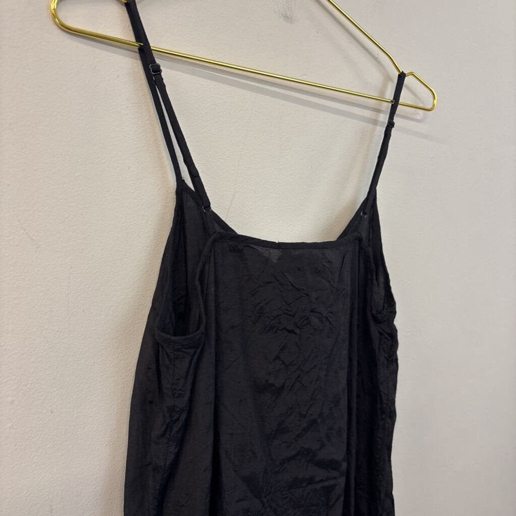 Free People Black Silky Slip Mini Dress Small
