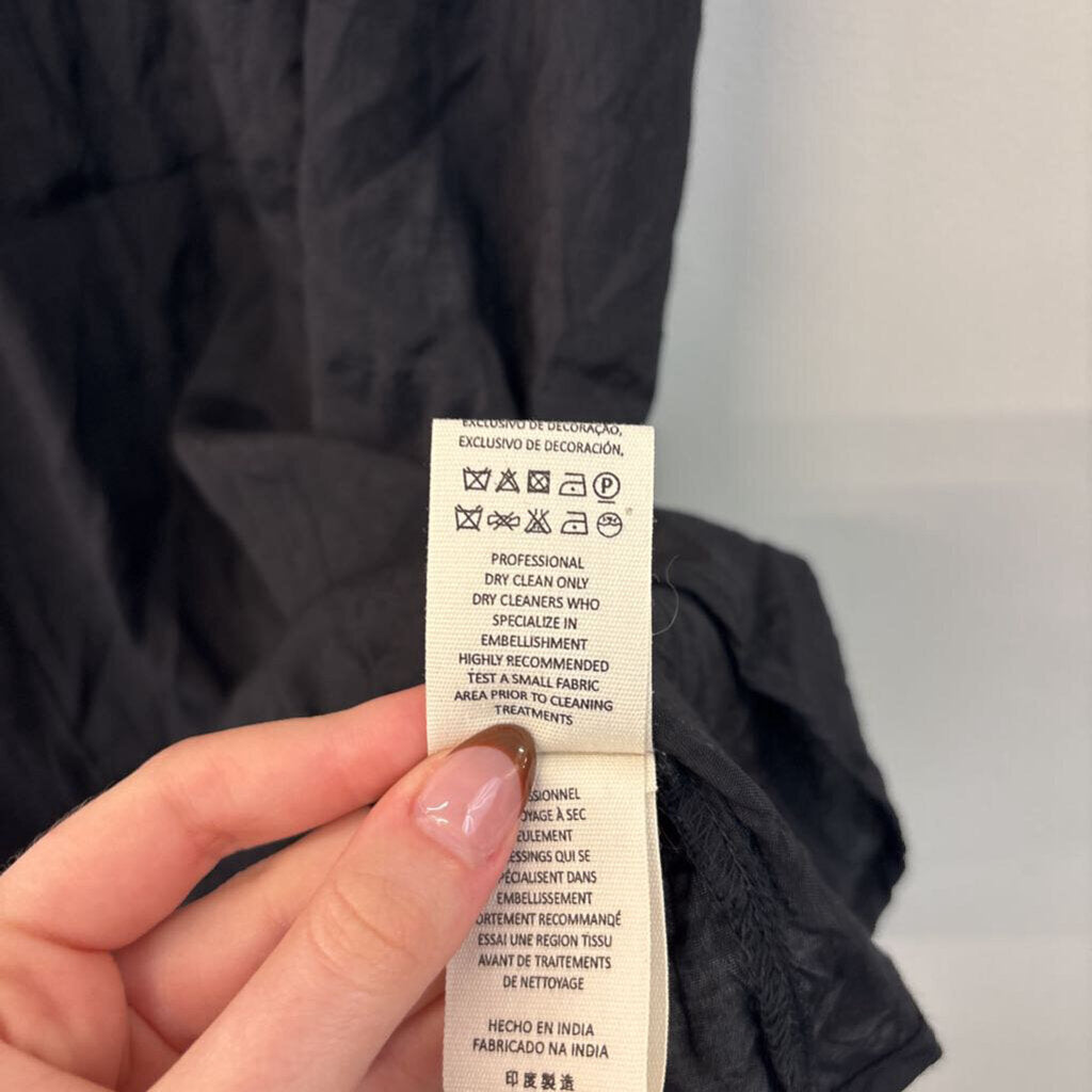 Free People Black Silky Slip Mini Dress Small