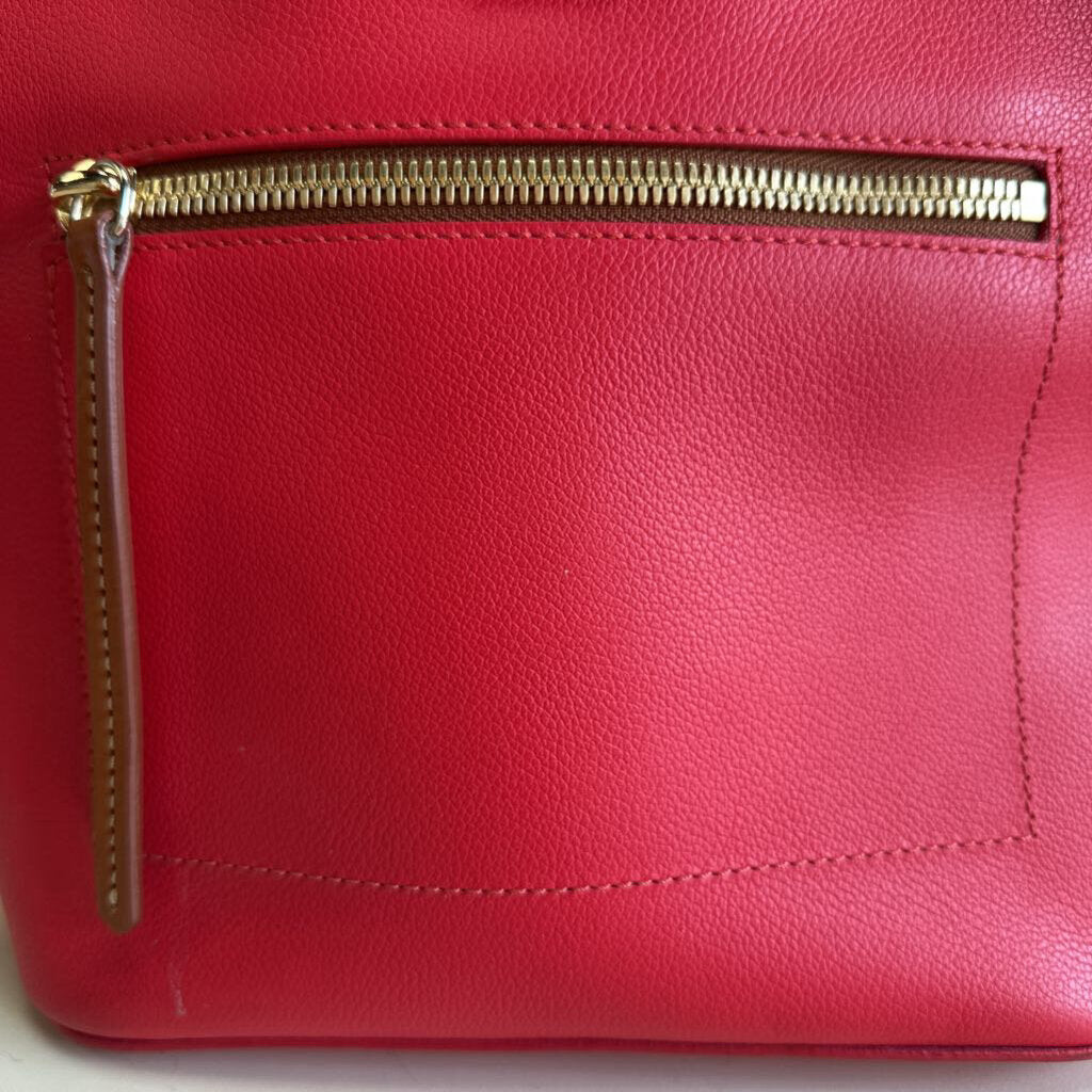 Dooney and Bourke Red Leather Canvas Strap Purse