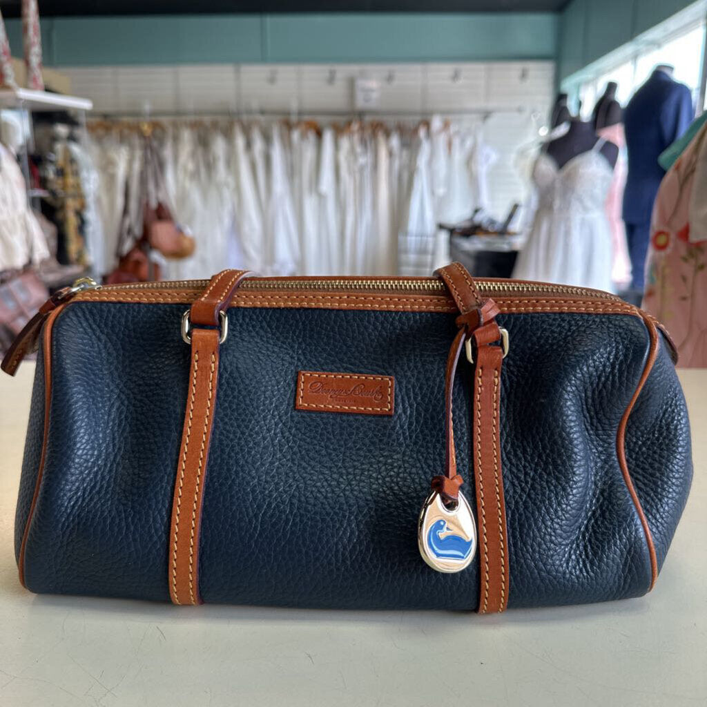 Dooney and Bourke Navy/ Brown Pebbled Leather Small Purse