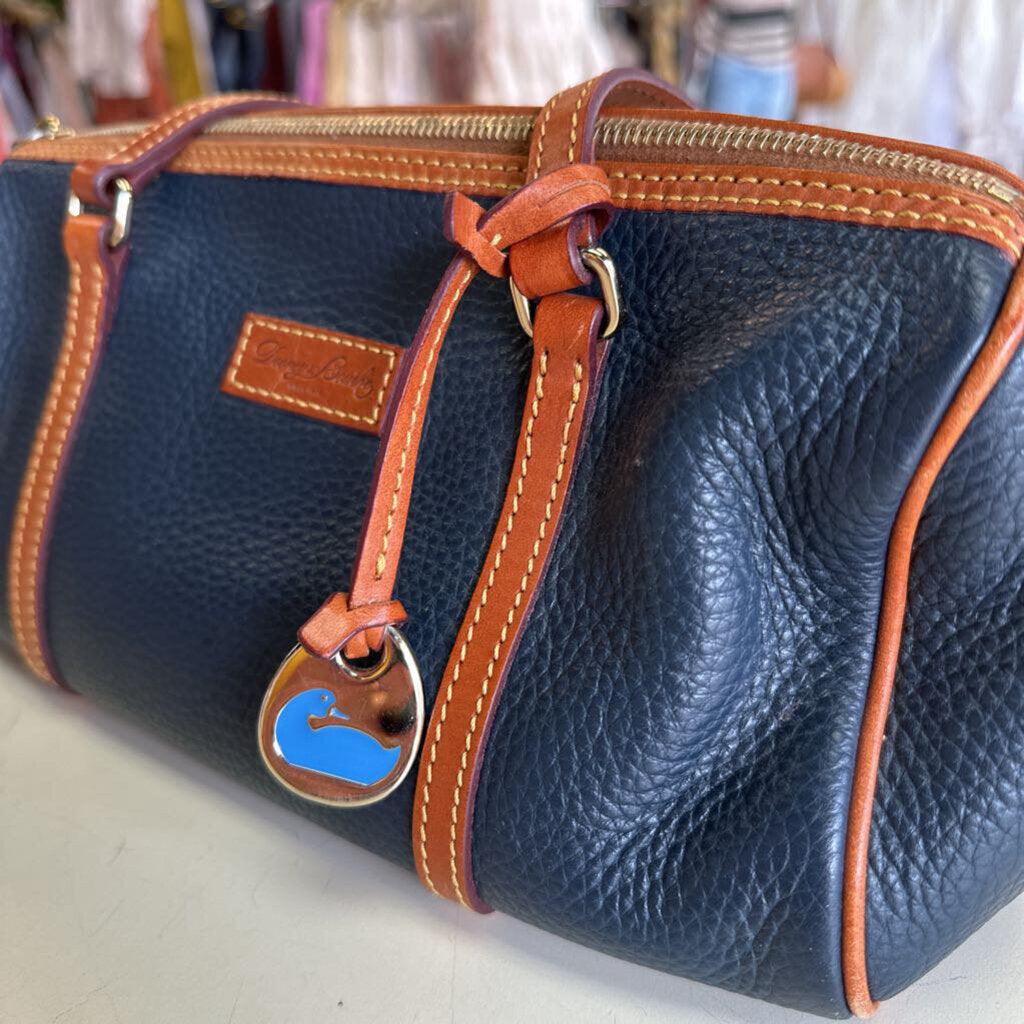Dooney and Bourke Navy/ Brown Pebbled Leather Small Purse