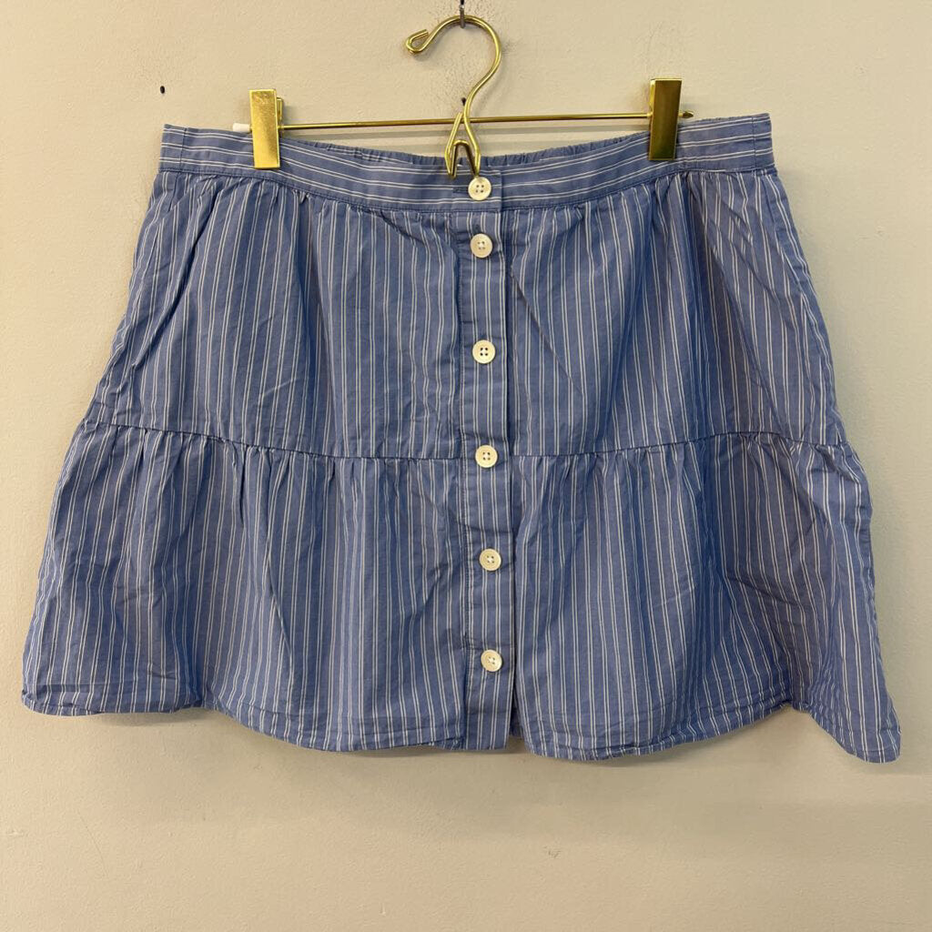 Madewell Blue/ White Striped Button Front Skirt Large